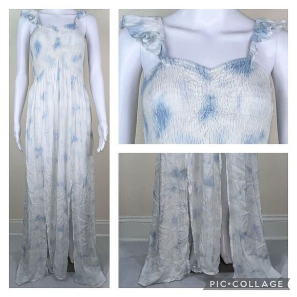 Boho Me Blue & White Cloud Pattern Dress 2X/3X - Picture 1 of 13